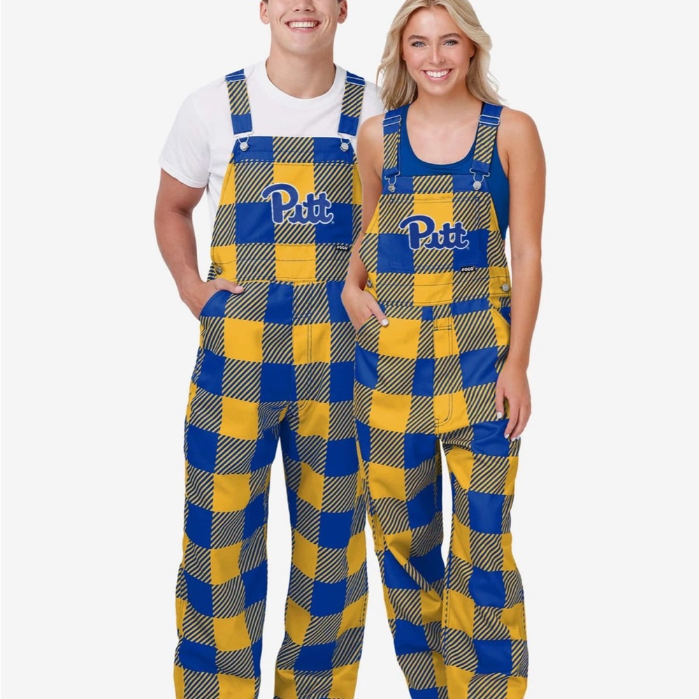 University of Pittsburgh Blue and Yellow Checkered Game Day Overalls